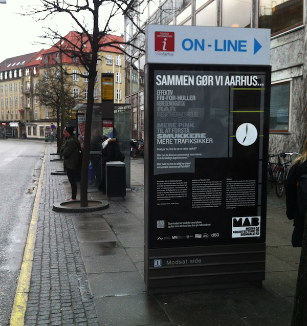 Smart Aarhus Poster below the tower